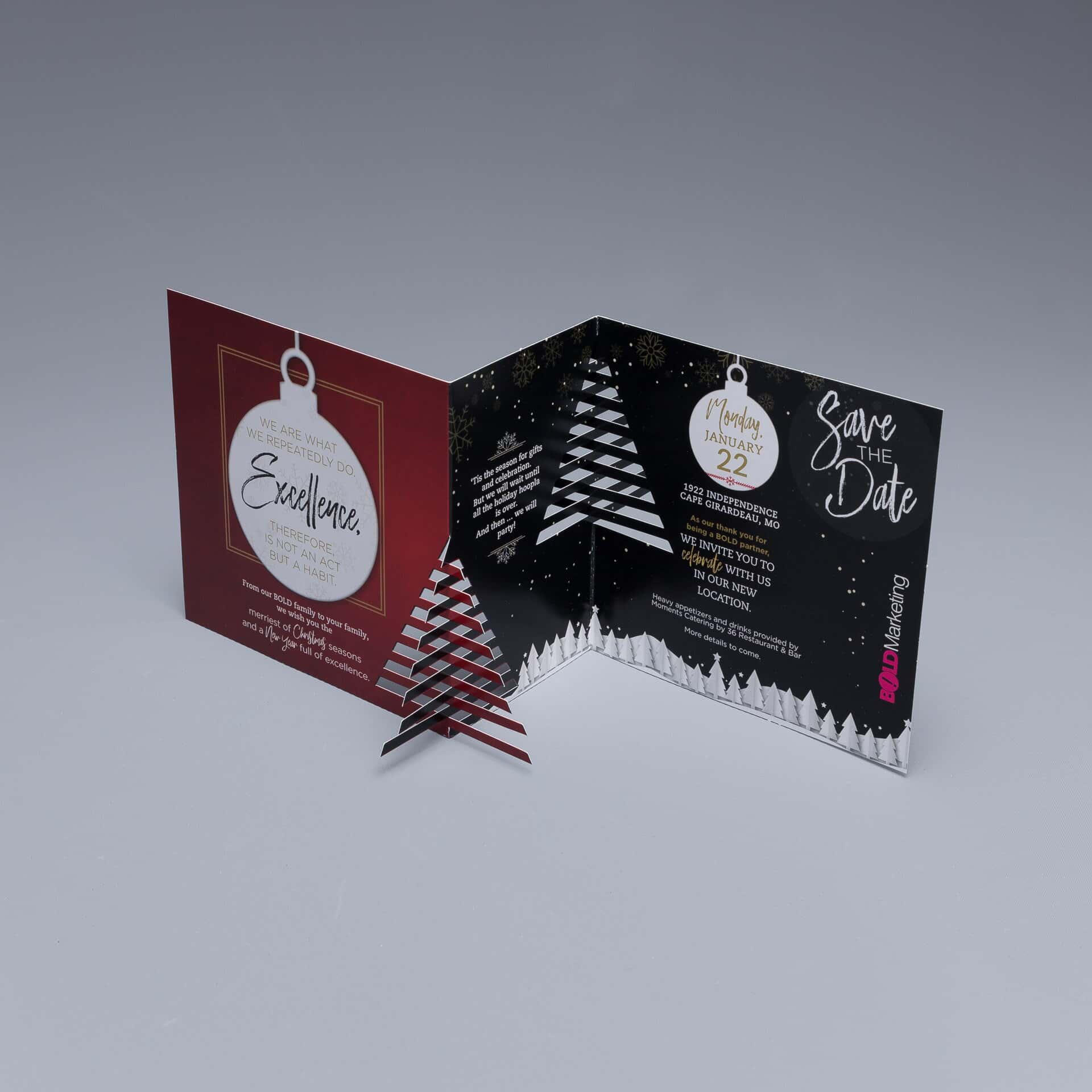 Bold Marketing Uses the Holiday Tree Card to Invite Its Best Customers to Celebrate New Location