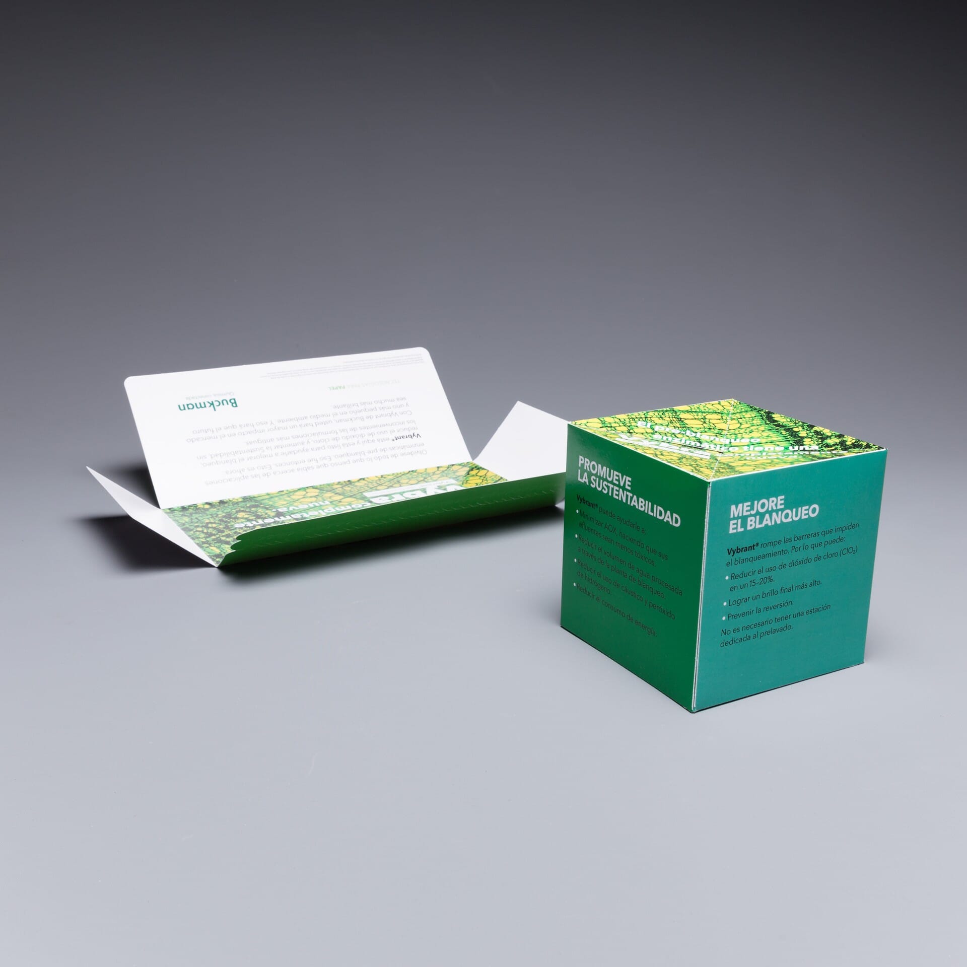 Blankenship Creative for Buckman uses 4.25" Pop Up Cube to Introduce New Chemicals