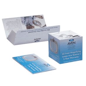 Aven uses 3" Cube with Zip Strip to Introduce Product Warranty