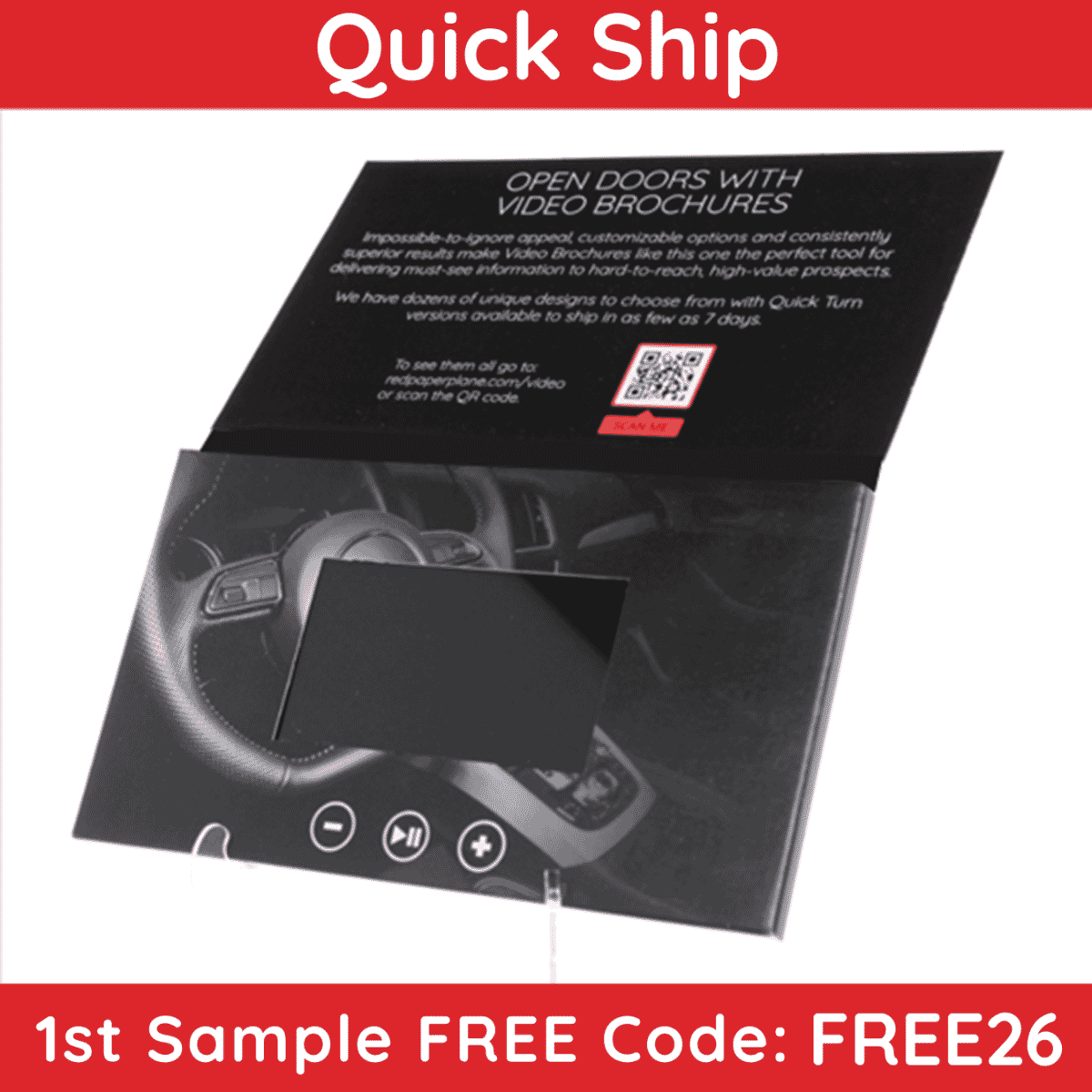 4.3" Flip Cover Video Brochure - Quick Ship