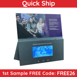 4.3" Gusseted Easel Back Video Brochure - Quick Ship