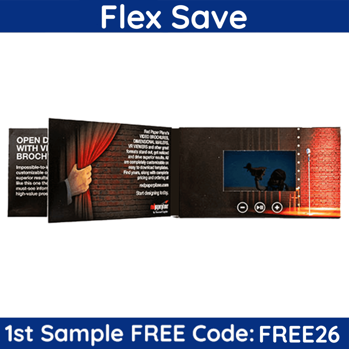 4.3" Video Brochure Book With Pocket & Insert Card - Flex Save