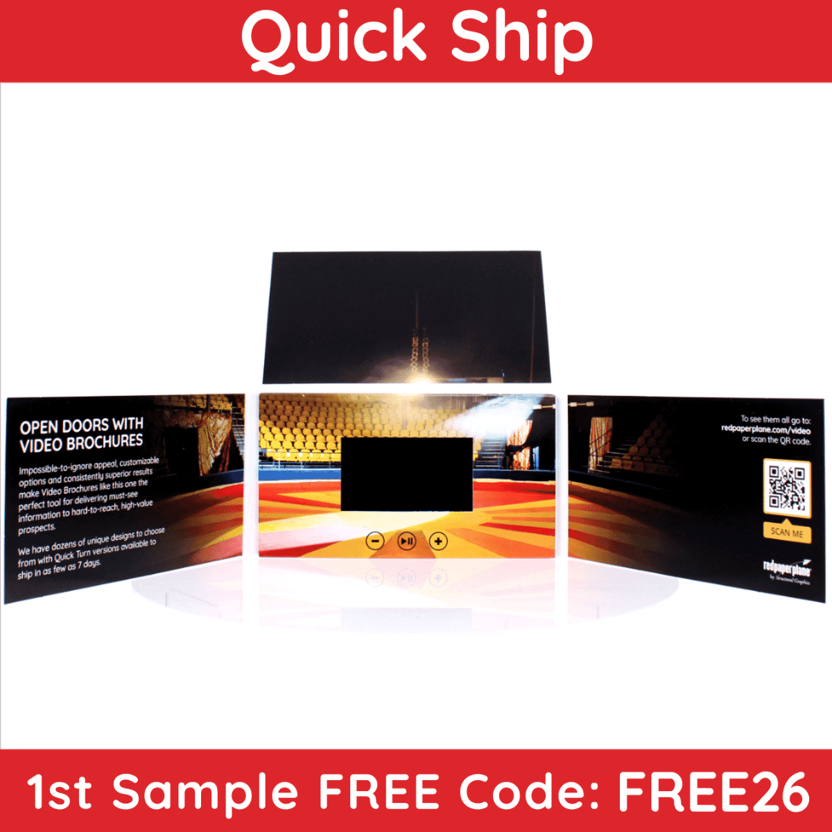 4.3" Stepped Reveal Video Brochure (8.25" x 4.6875") (Sample)