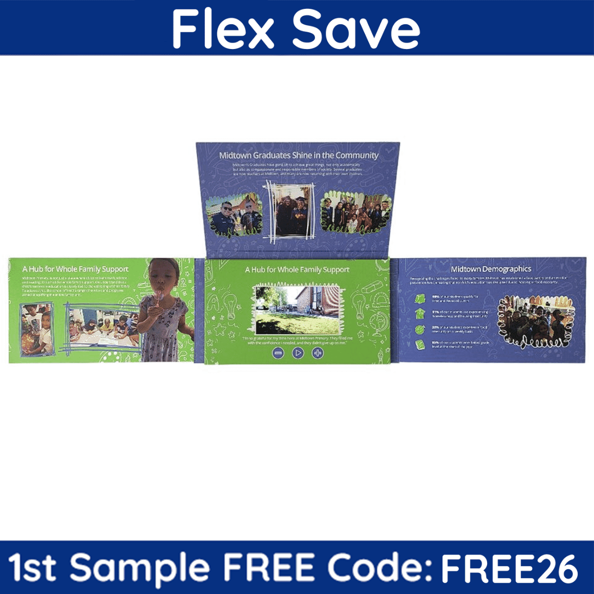 4.3" Stepped Reveal Video Brochure - Flex Save