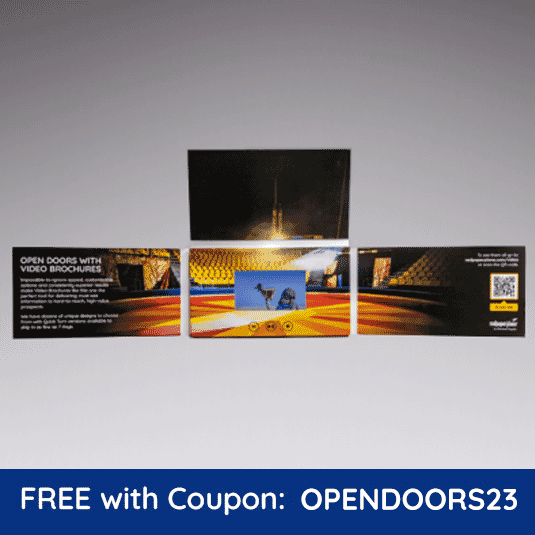 4.3" Stepped Reveal Video Brochure - Quick Turn (8.25" x 4.6875") (Sample)