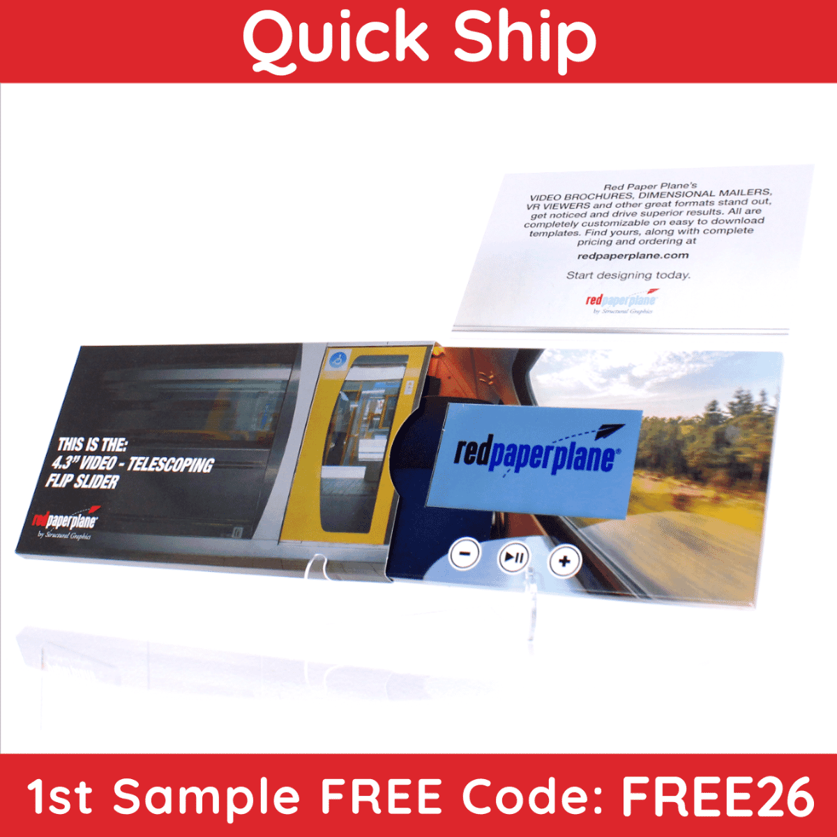 4.3" Video Brochure - Telescoping Flip Slider - Quick Ship