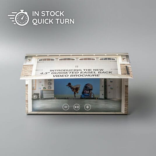 4.3" Gusseted Easel Back Video Brochure - Quick Turn