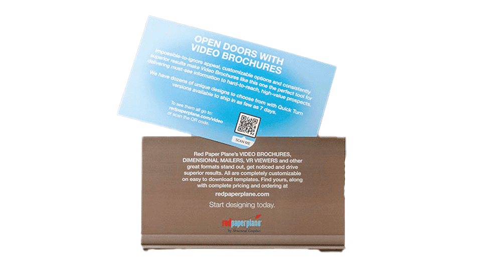 4.3" Gatefold Video Brochure With Pocket & Insert Card - Quick Ship