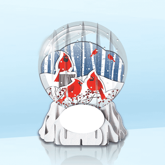 Berry Birds 3" Globe Greeting Card (3" x 3" x 4") (Sample)