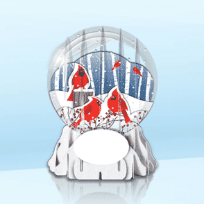 Berry Birds 3" Globe Greeting Card (3" x 3" x 4") (Sample)