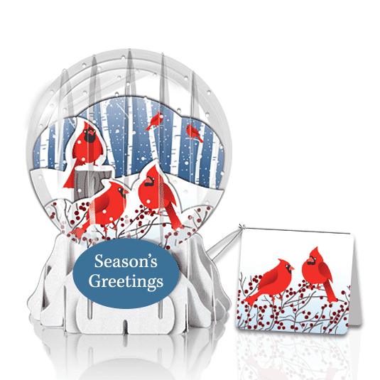 Berry Birds 3" Globe Greeting Card