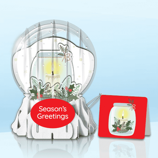 Holiday Glow 3" Globe Greeting Card