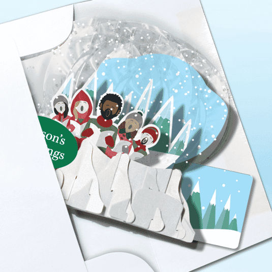 Carolers 3" Globe Greeting Card