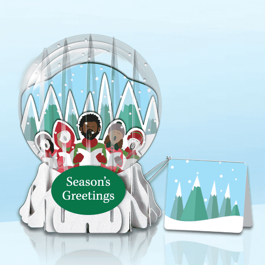 Carolers 3" Globe Greeting Card