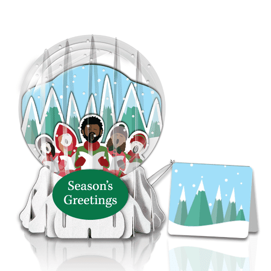 Carolers 3" Globe Greeting Card