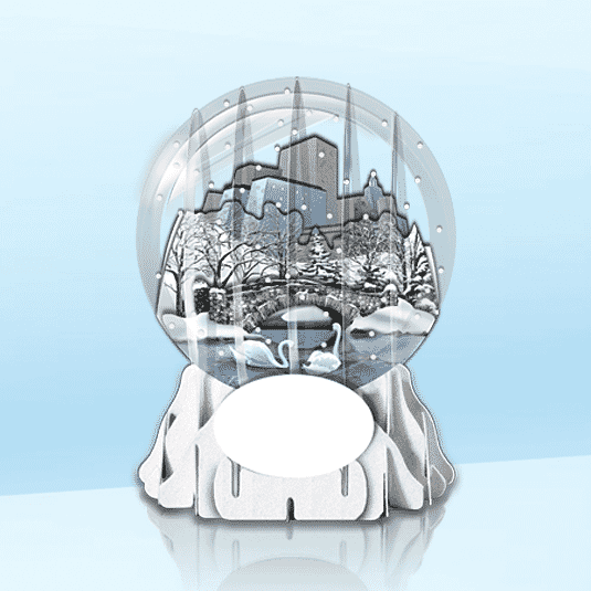 City Footbridge 3" Globe Greeting Card (3" x 3" x 4") (Sample)