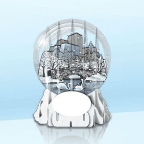 City Footbridge 3" Globe Greeting Card (3" x 3" x 4") (Sample)