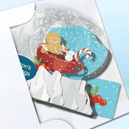 Cookies, Candy 'n Cocoa 3" Globe Greeting Card