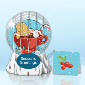 Cookies, Candy 'n Cocoa 3" Globe Greeting Card (3" x 3" x 4") (Sample)