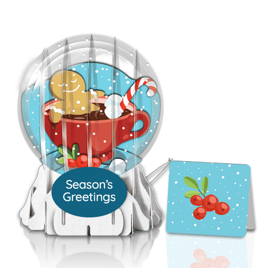 Cookies, Candy 'n Cocoa 3" Globe Greeting Card