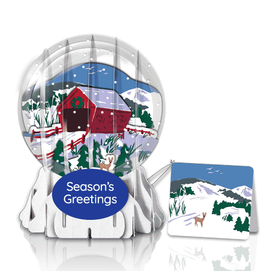 Country Bridge 3" Globe Greeting Card