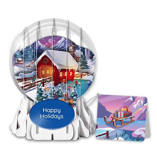Fun Times at the Bridge 3" Globe Greeting Card
