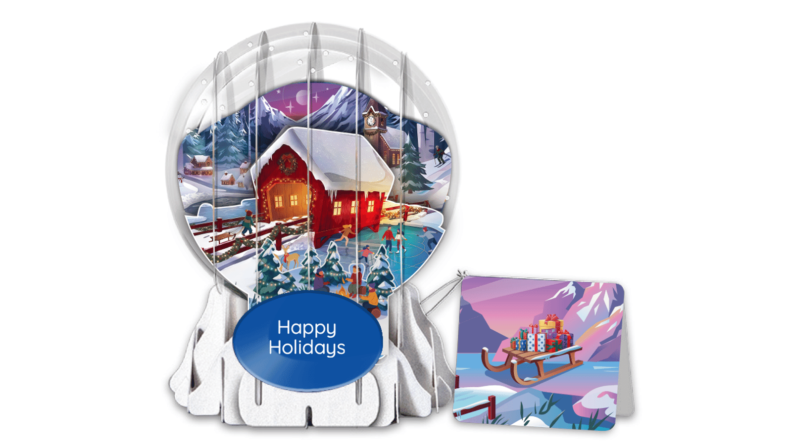 Fun Times at the Bridge 3" Globe Greeting Card