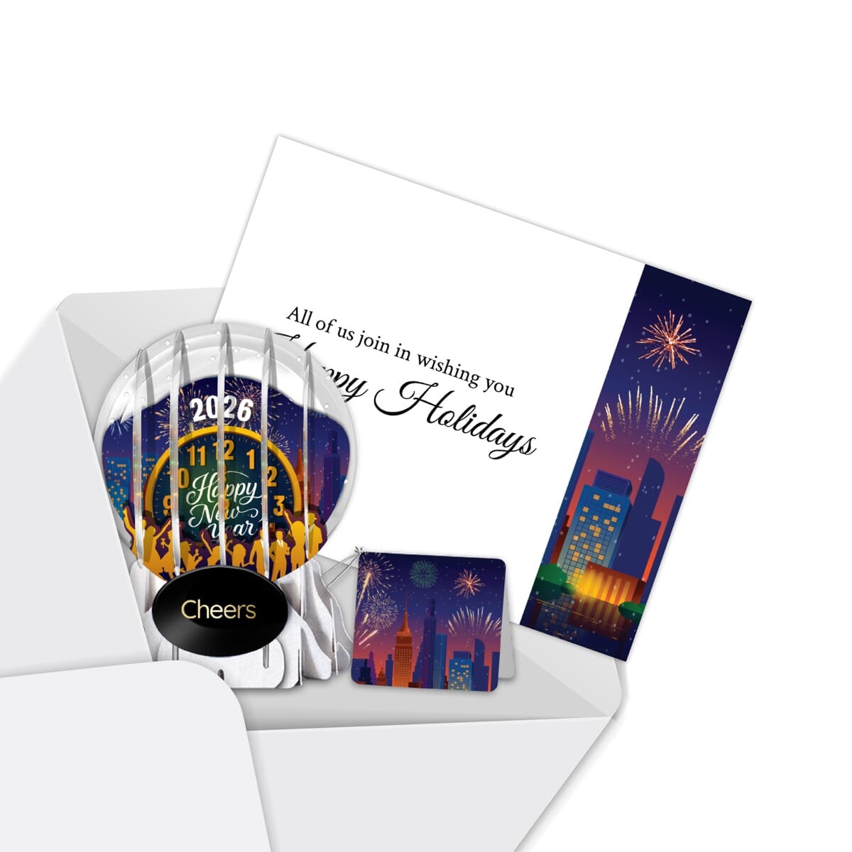 3... 2... 1... Happy New Year! 3" Globe Greeting Card