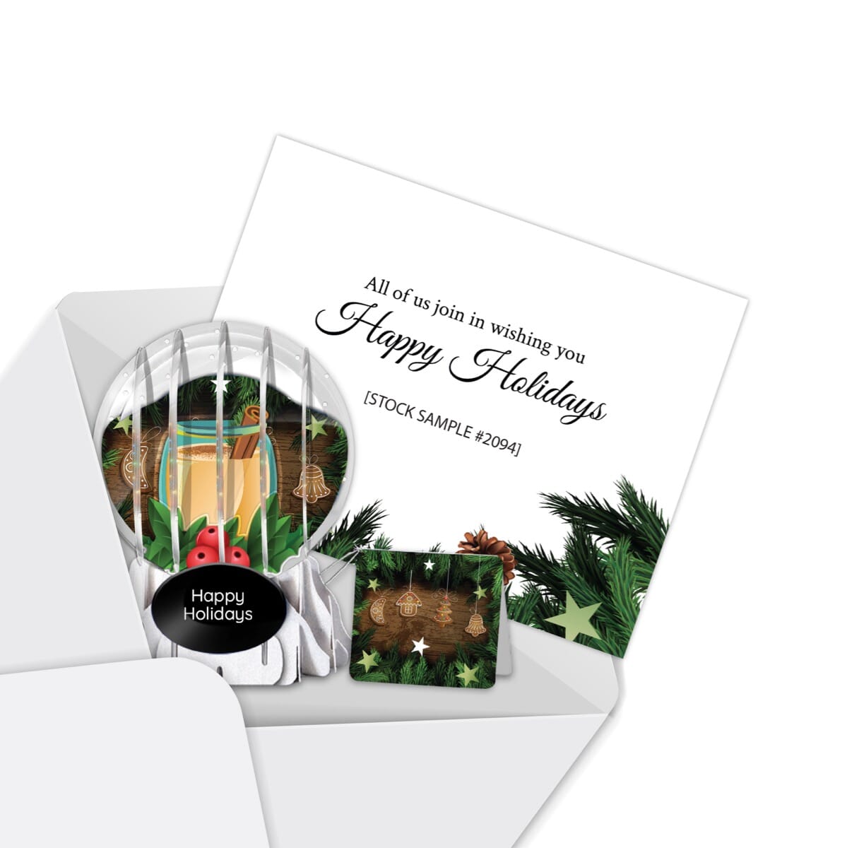 Eggnog Delight 3" Globe Greeting Card