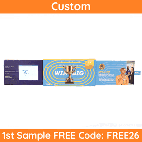 Send a marketing message that's small, but mighty with Red Paper Plane's 2.4" Video Extendo Business Card. Pulling the tab reveals an additional panel that contains a 2.4" video screen, customizable with your marketing message.