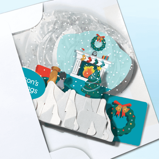 Fireplace Glow Globe Greeting Card (3" x 3" x 4") (Sample)