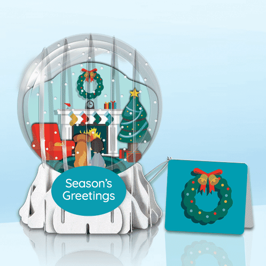 Fireplace Glow Globe Greeting Card (3" x 3" x 4") (Sample)