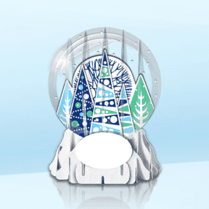 Frozen Forest 3" Globe Greeting Card (3" x 3" x 4") (Sample)