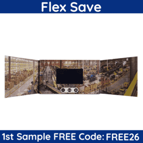4.3" Gatefold Video Brochure With Pocket & Insert Card - Flex Save