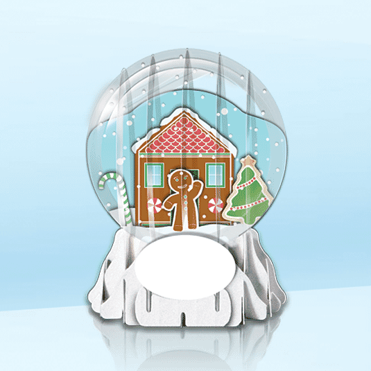 Gingerbread House 3" Globe Greeting Card (3" x 3" x 4") (Sample)