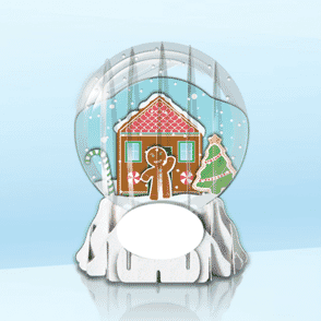 Gingerbread House 3" Globe Greeting Card (3" x 3" x 4") (Sample)