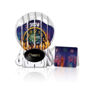 3... 2... 1... Happy New Year! 3" Globe Greeting Card