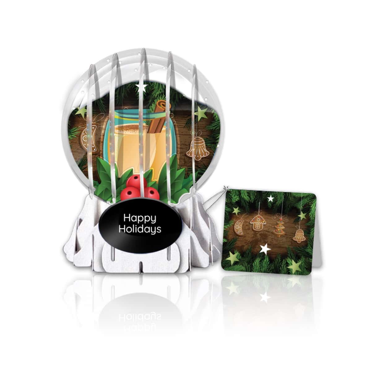 Eggnog Delight 3" Globe Greeting Card (Sample)