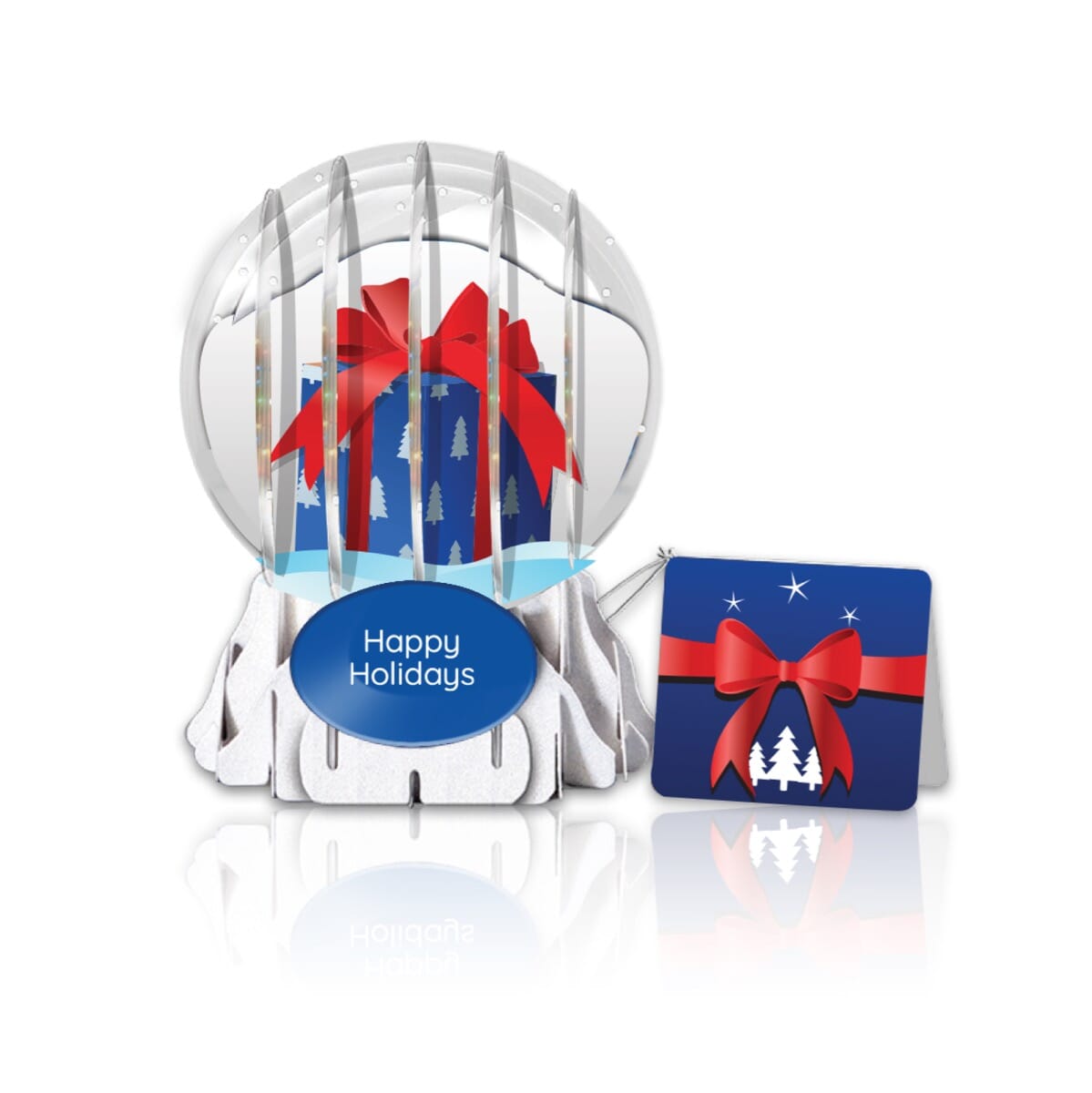 Red Bow Surprise 3" Globe Greeting Card