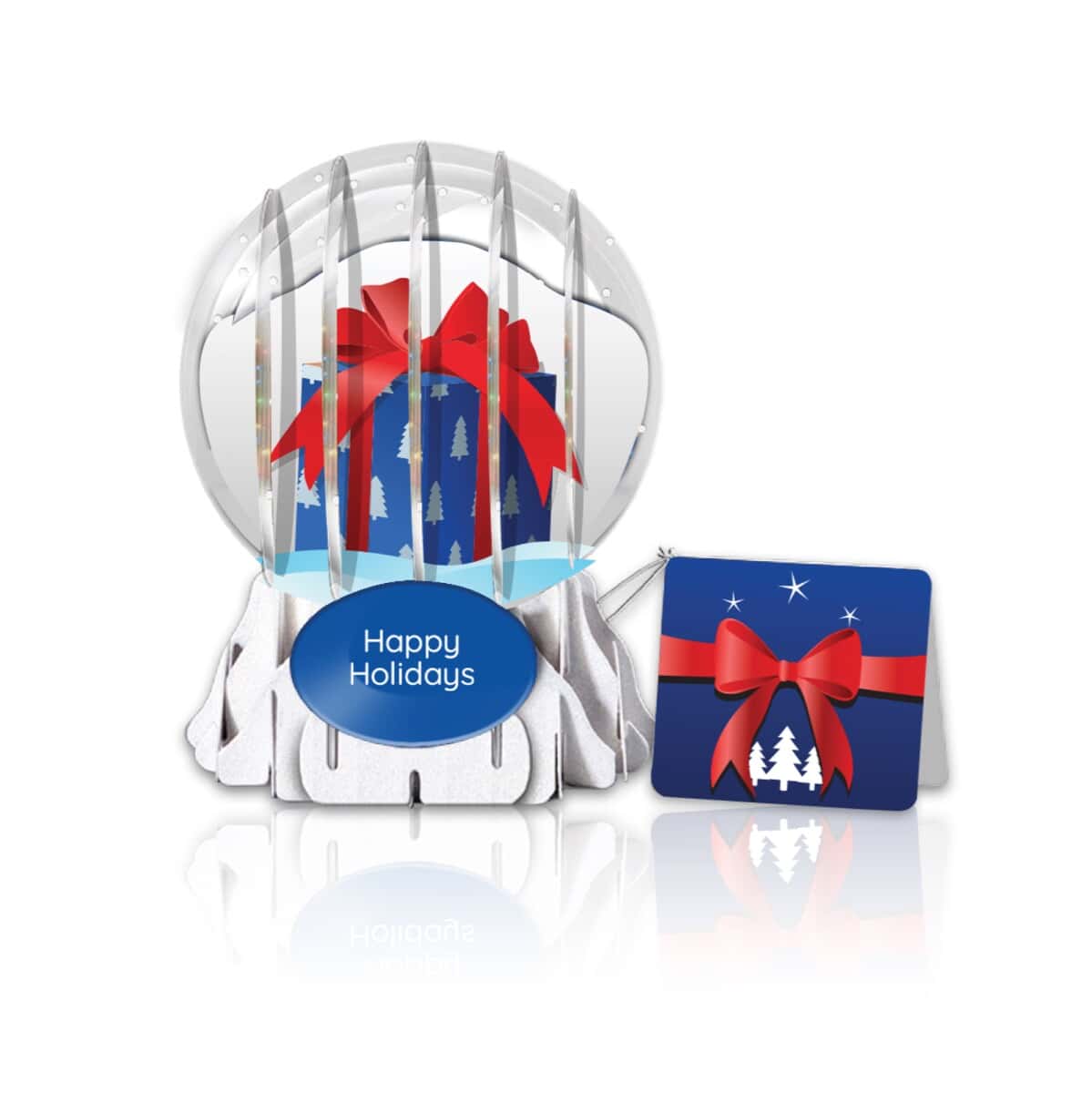 Red Bow Surprise 3" Globe Greeting Card (Sample)