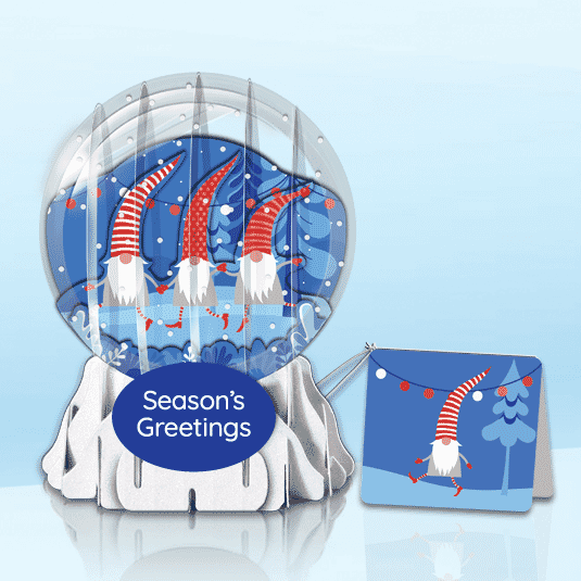 Gnome Sweet Gnome 3" Globe Greeting Card (3" x 3" x 4") (Sample)