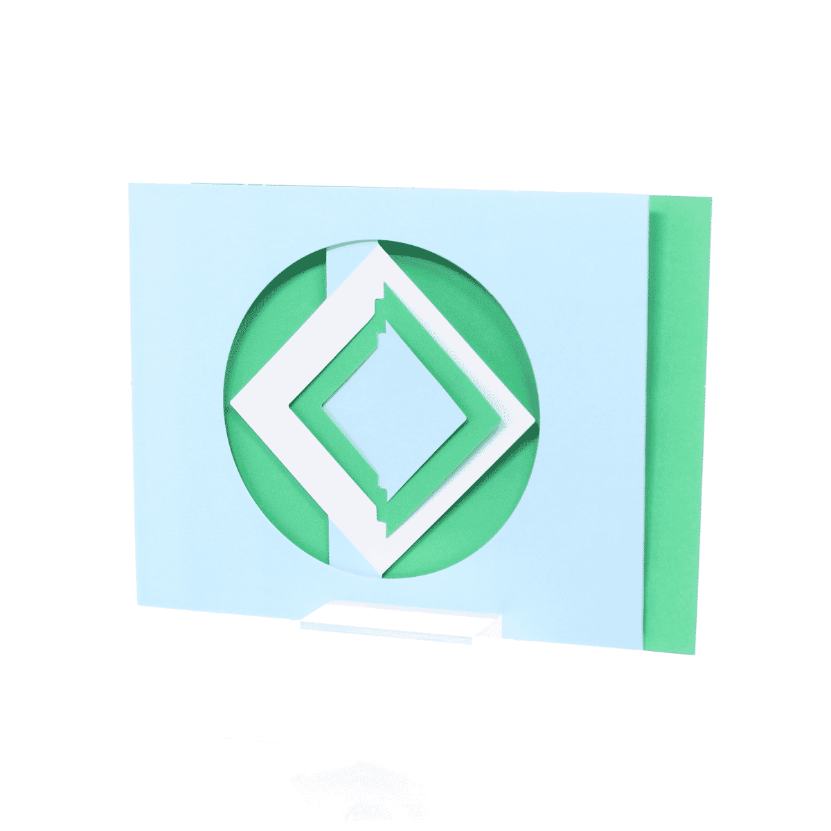 Designers use the Diamond Spinner Holiday Card to send a greeting to their clients