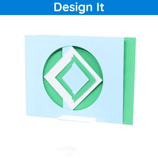 Designers use the Diamond Spinner Holiday Card to send a greeting to their clients