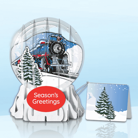 Holiday Express 3" Globe Greeting Card