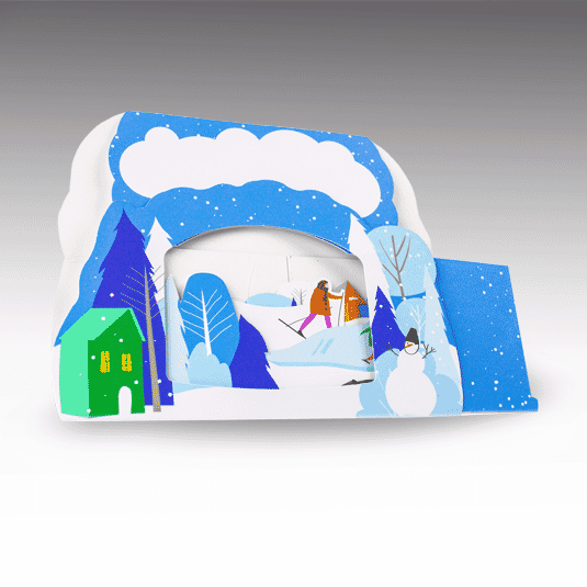 Winter Village Lightbox Greeting Card