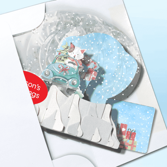 Kitty Vacation Globe Greeting Card