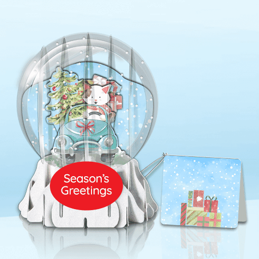 Kitty Vacation Globe Greeting Card