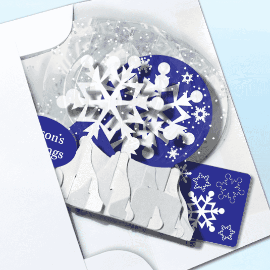 Let it Snowflake 3" Globe Greeting Card