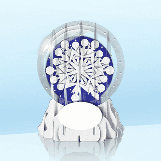 Let it Snowflake 3" Globe Greeting Card (Sample)