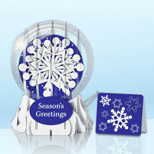 Let it Snowflake 3" Globe Greeting Card